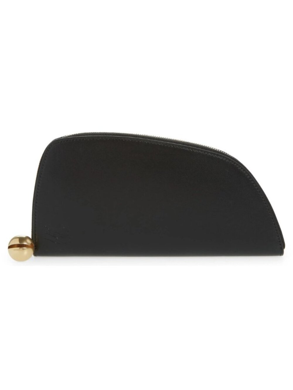 Burberry Women's Large Shield Bell Charm Leather Zip Black Wallet
